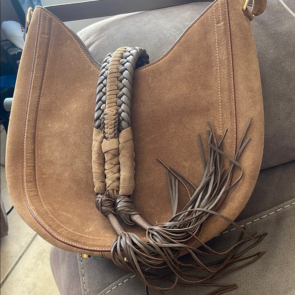 Elegant Tan Suede Women's Bag
